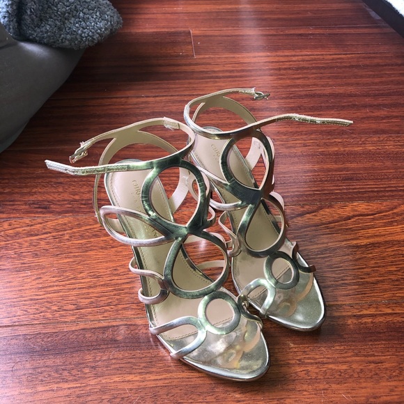 Payless Shoes - Gold open toe high heels